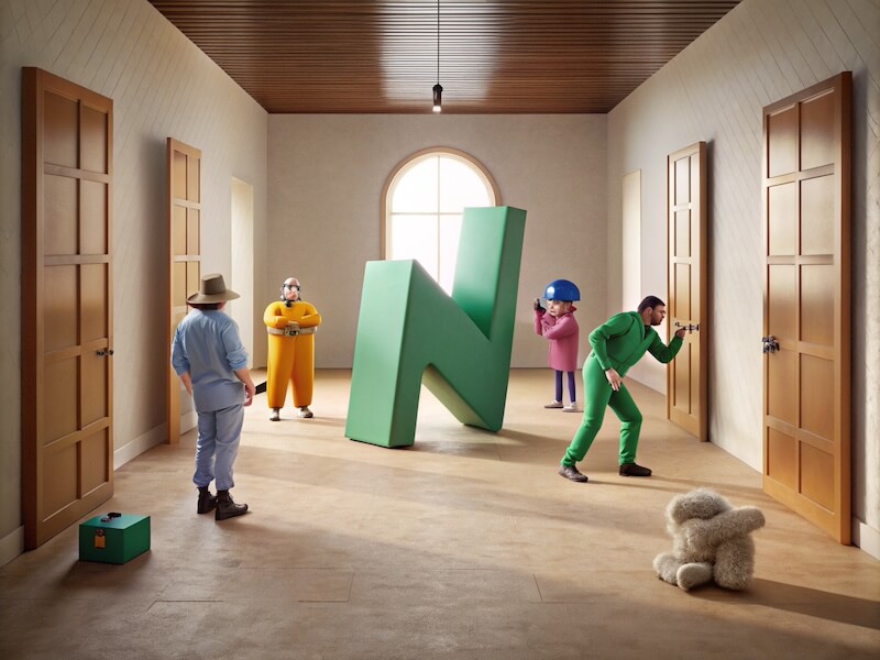 People searching a room